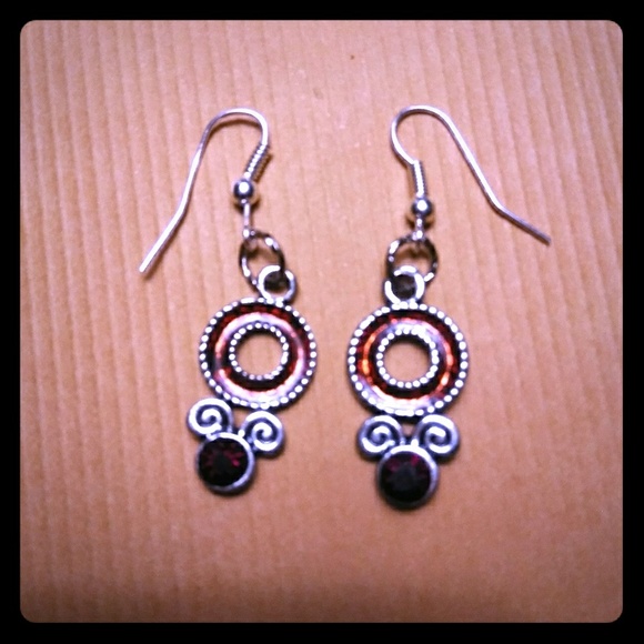 MONA LISA Jewelry - Red & Silver Earring's